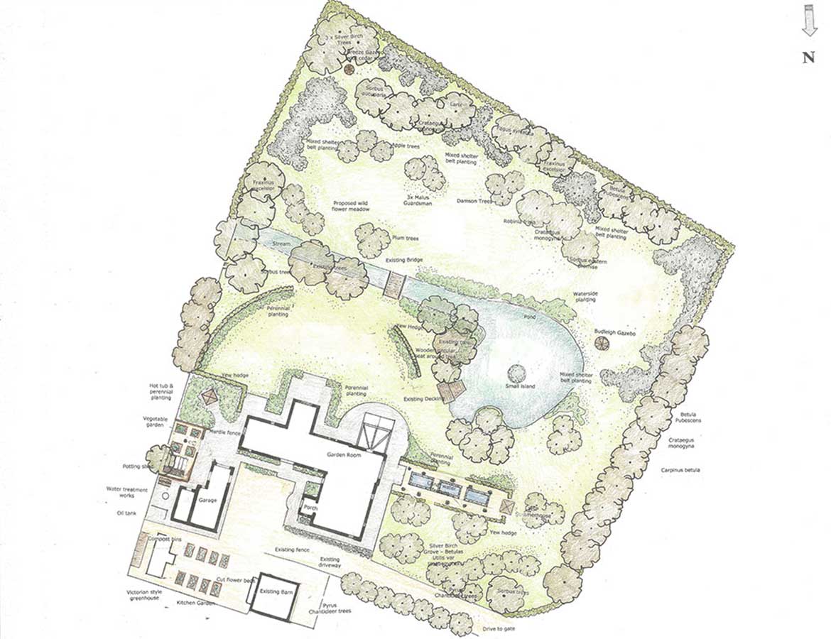 Design of large garden in Diss